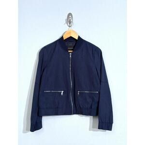 Banana Republic S Navy Bomber Jacket Spring Outerwear Dadcore Travel Staple